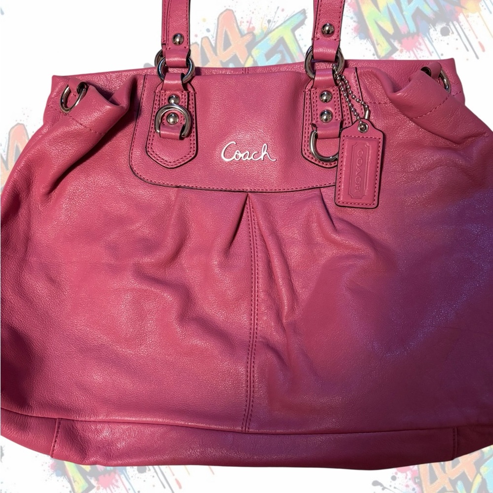 Coach Fuchsia Leather Shoulder Bag